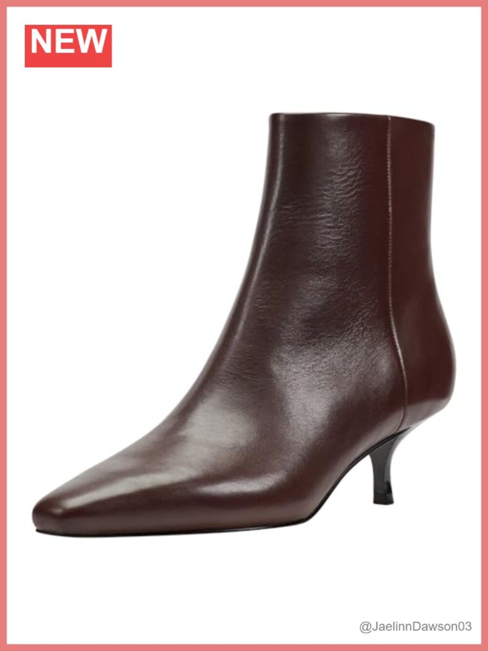 Marc Fisher LTD Kiona Leather Kitten Heel Ankle Booties Square Toe Zip